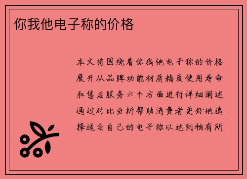 你我他电子称的价格
